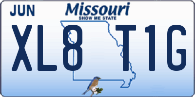 MO license plate XL8T1G