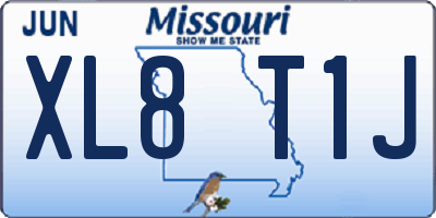 MO license plate XL8T1J