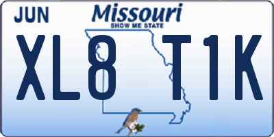MO license plate XL8T1K