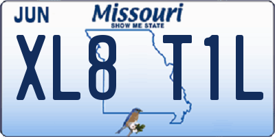 MO license plate XL8T1L