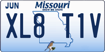 MO license plate XL8T1V