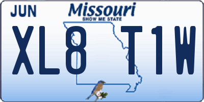 MO license plate XL8T1W