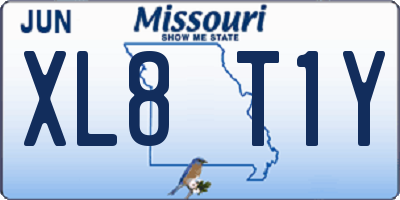 MO license plate XL8T1Y