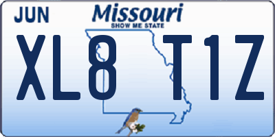 MO license plate XL8T1Z