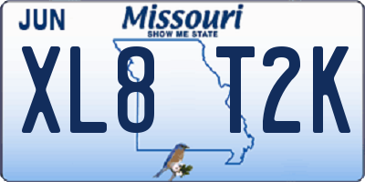 MO license plate XL8T2K