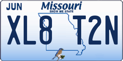 MO license plate XL8T2N
