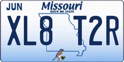 MO license plate XL8T2R