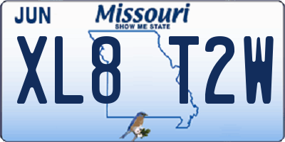 MO license plate XL8T2W