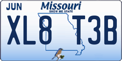 MO license plate XL8T3B