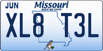 MO license plate XL8T3L
