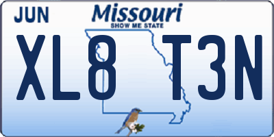 MO license plate XL8T3N