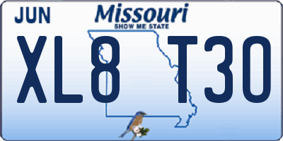 MO license plate XL8T3O