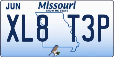 MO license plate XL8T3P