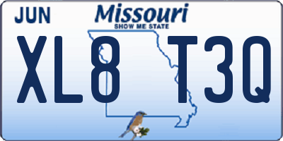 MO license plate XL8T3Q
