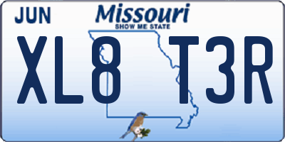 MO license plate XL8T3R