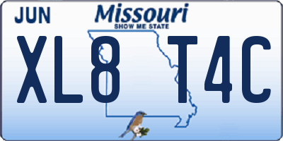 MO license plate XL8T4C
