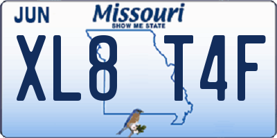 MO license plate XL8T4F