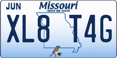 MO license plate XL8T4G