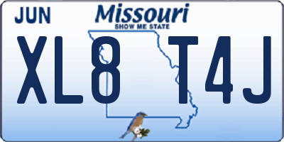 MO license plate XL8T4J