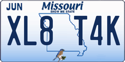 MO license plate XL8T4K