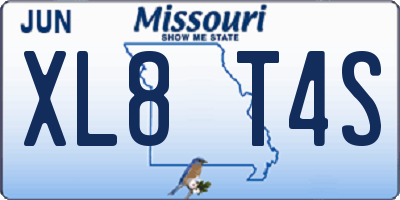 MO license plate XL8T4S