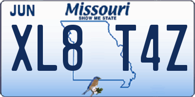 MO license plate XL8T4Z