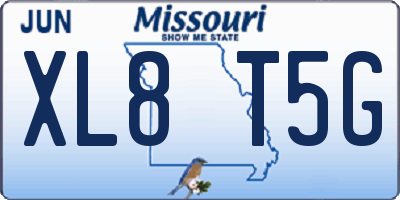 MO license plate XL8T5G