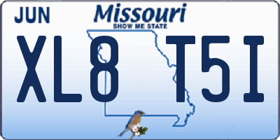 MO license plate XL8T5I