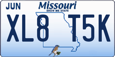 MO license plate XL8T5K