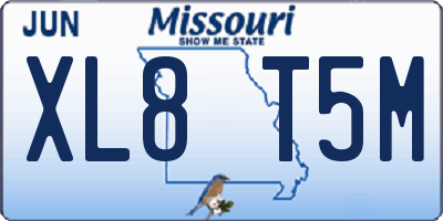 MO license plate XL8T5M