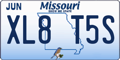 MO license plate XL8T5S