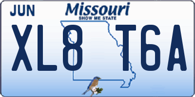 MO license plate XL8T6A