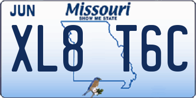 MO license plate XL8T6C