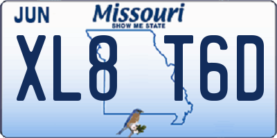 MO license plate XL8T6D