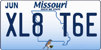 MO license plate XL8T6E