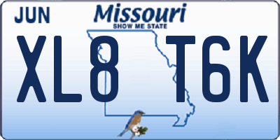 MO license plate XL8T6K
