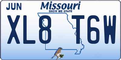 MO license plate XL8T6W