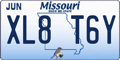 MO license plate XL8T6Y