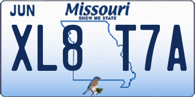 MO license plate XL8T7A