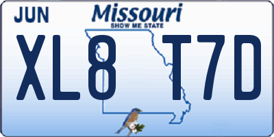 MO license plate XL8T7D