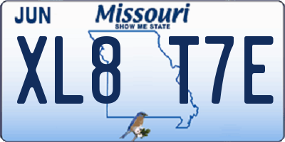 MO license plate XL8T7E