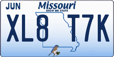 MO license plate XL8T7K