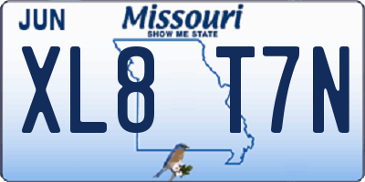 MO license plate XL8T7N
