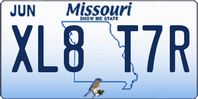 MO license plate XL8T7R