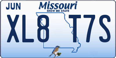 MO license plate XL8T7S