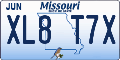 MO license plate XL8T7X