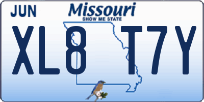 MO license plate XL8T7Y