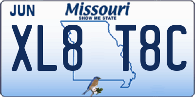 MO license plate XL8T8C