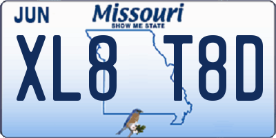 MO license plate XL8T8D