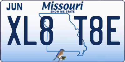 MO license plate XL8T8E